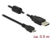 Câble USB 2.0 Type-A mâle > USB 2.0 Micro-B mâle 0,5 m noir