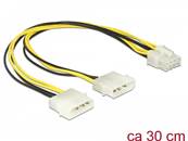 Câble d'alimentation 2 x 4 broches mâle Molex > EPS à 8 broches mâle 30 cm