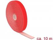 Fermetures par velcro L 10 m x l 20 mm rouleau rouge